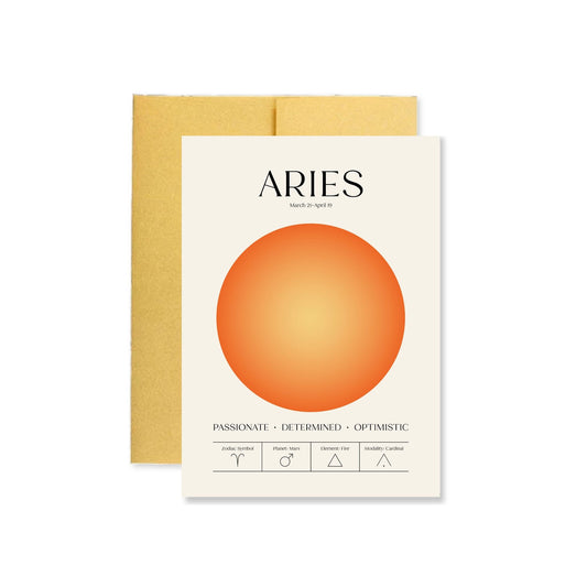 Aries Zodiac Aura Greeting Card