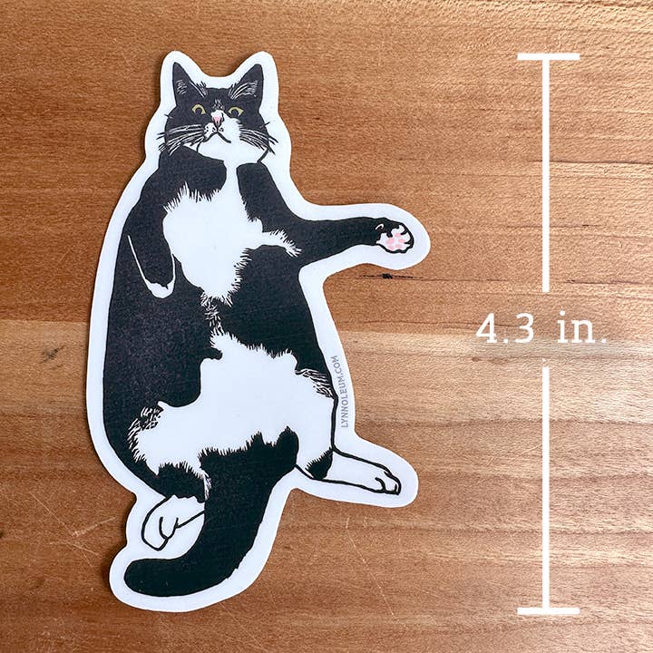 Tuxedo Cat Belly Full Length 2 Sticker