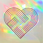 Rainbow Heart Suncatcher Sticker