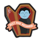 Rest and Recharge Vampire Vinyl Sticker