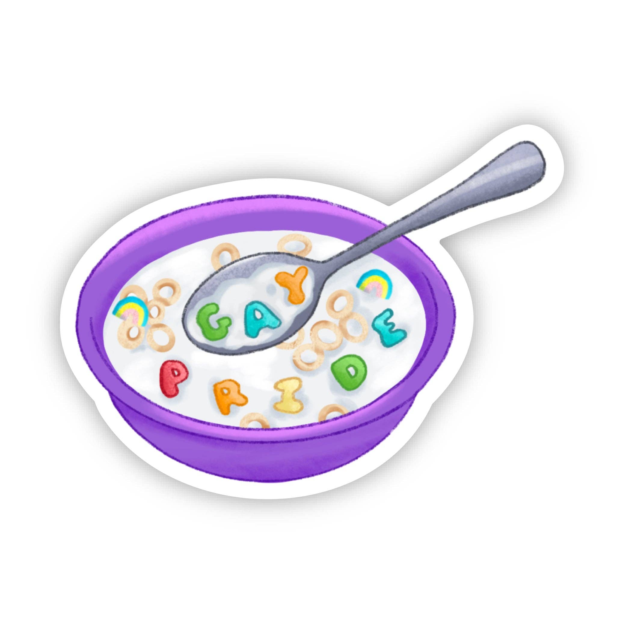 Gay Pride Cereal Letters Sticker