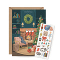 Sticker Scene Card - Cozy Fireplace