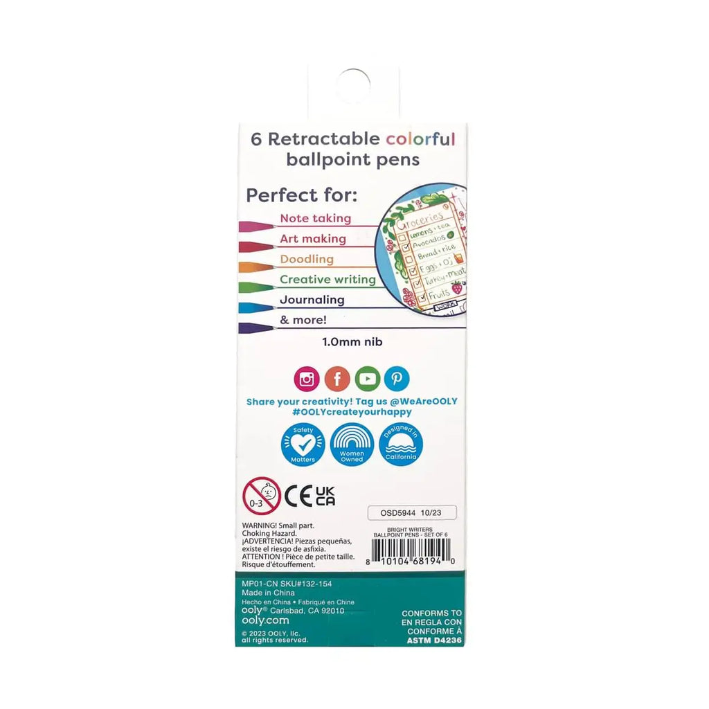 Bright Writers Colored Ballpoint Pens