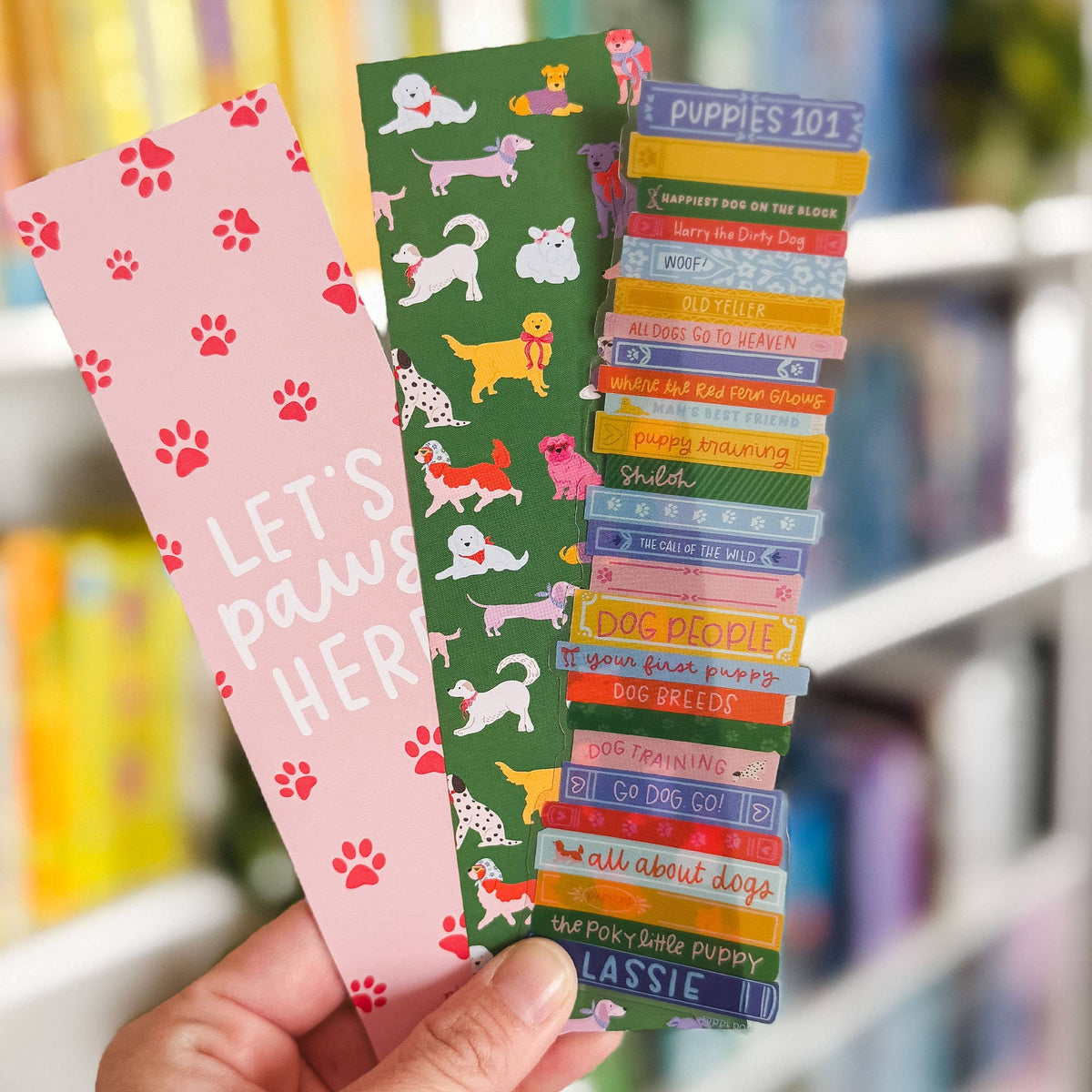 Dog Book Stack Transparent Bookmark