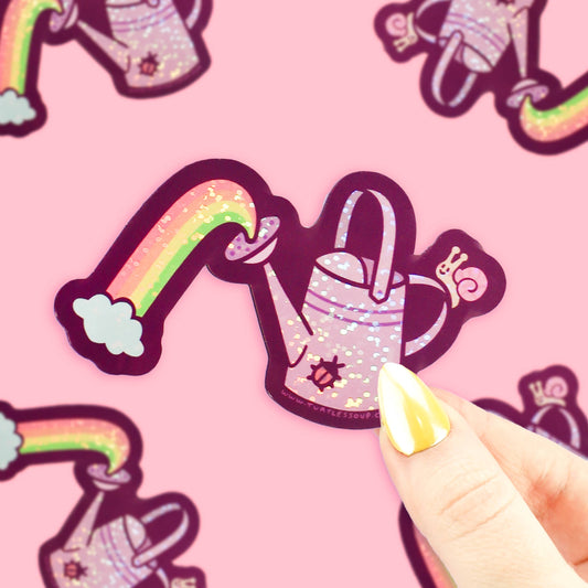 Rainbow Watering Can Sticker