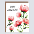 Peonies Floral Anniversary Card