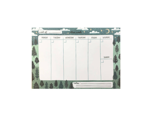 Pine Trees Weekly Desk Planner