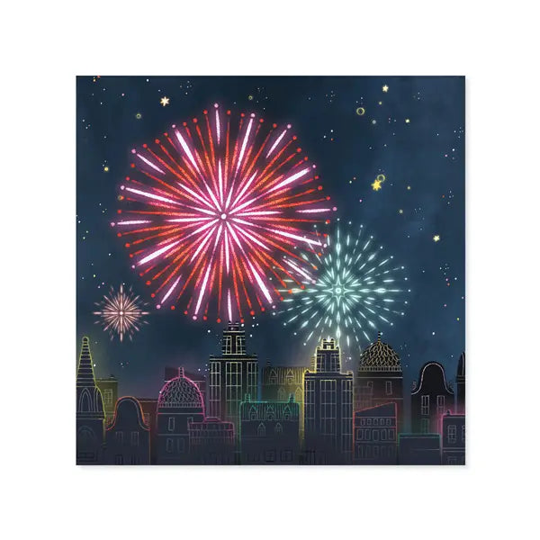 Glowing Fireworks Pop-Up Card