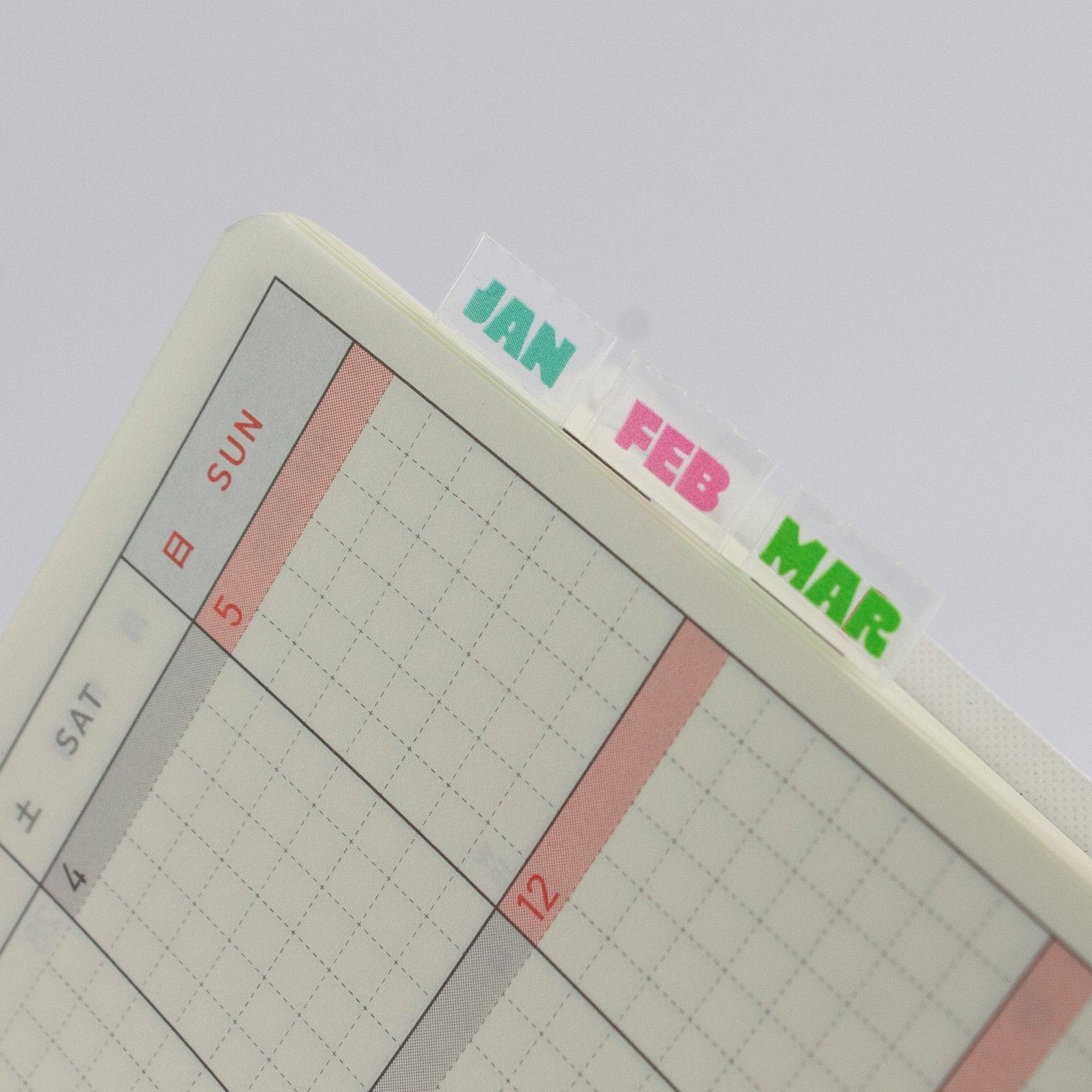 Planner Index Sticker Tabs - Months