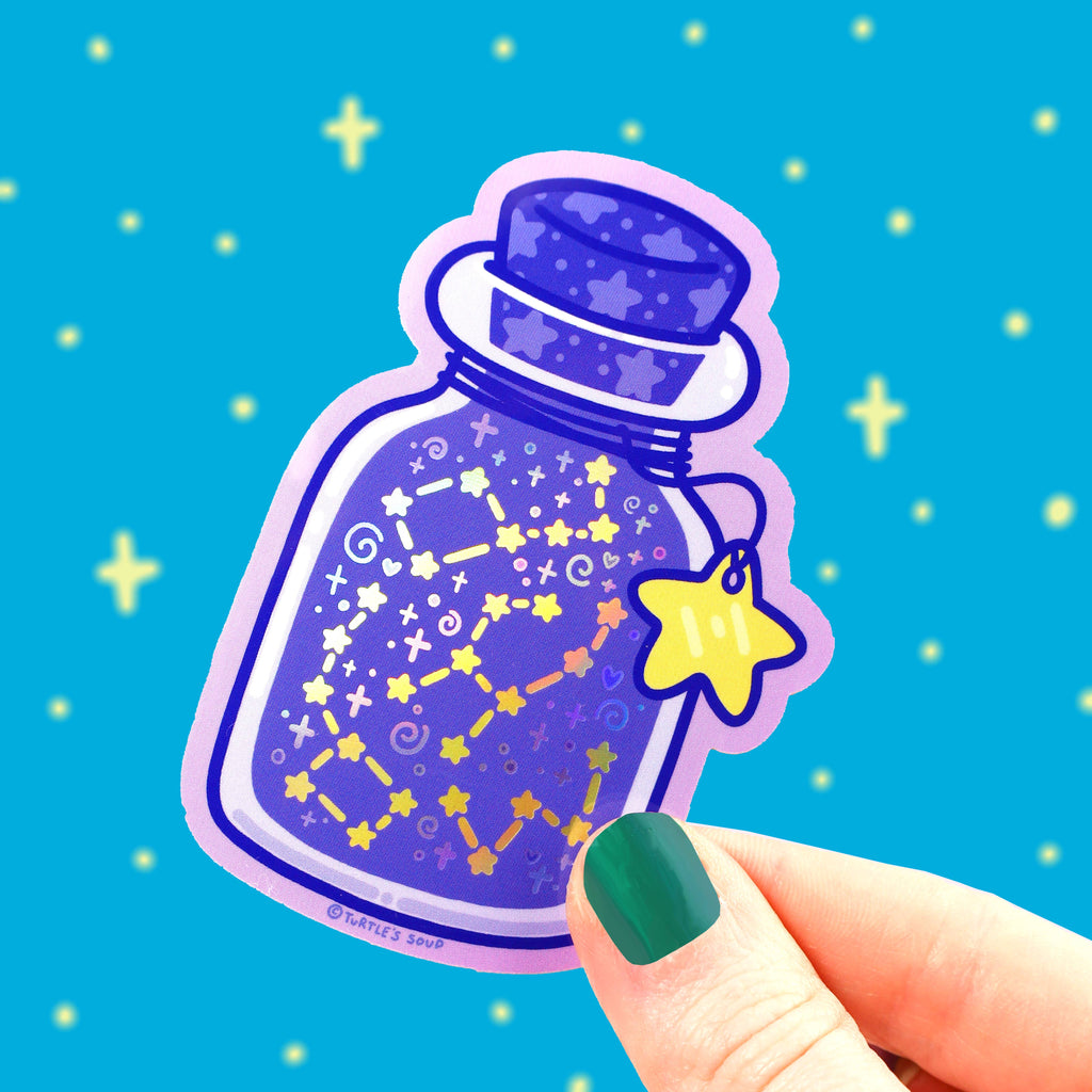 Bottle of Stars Holographic Sticker