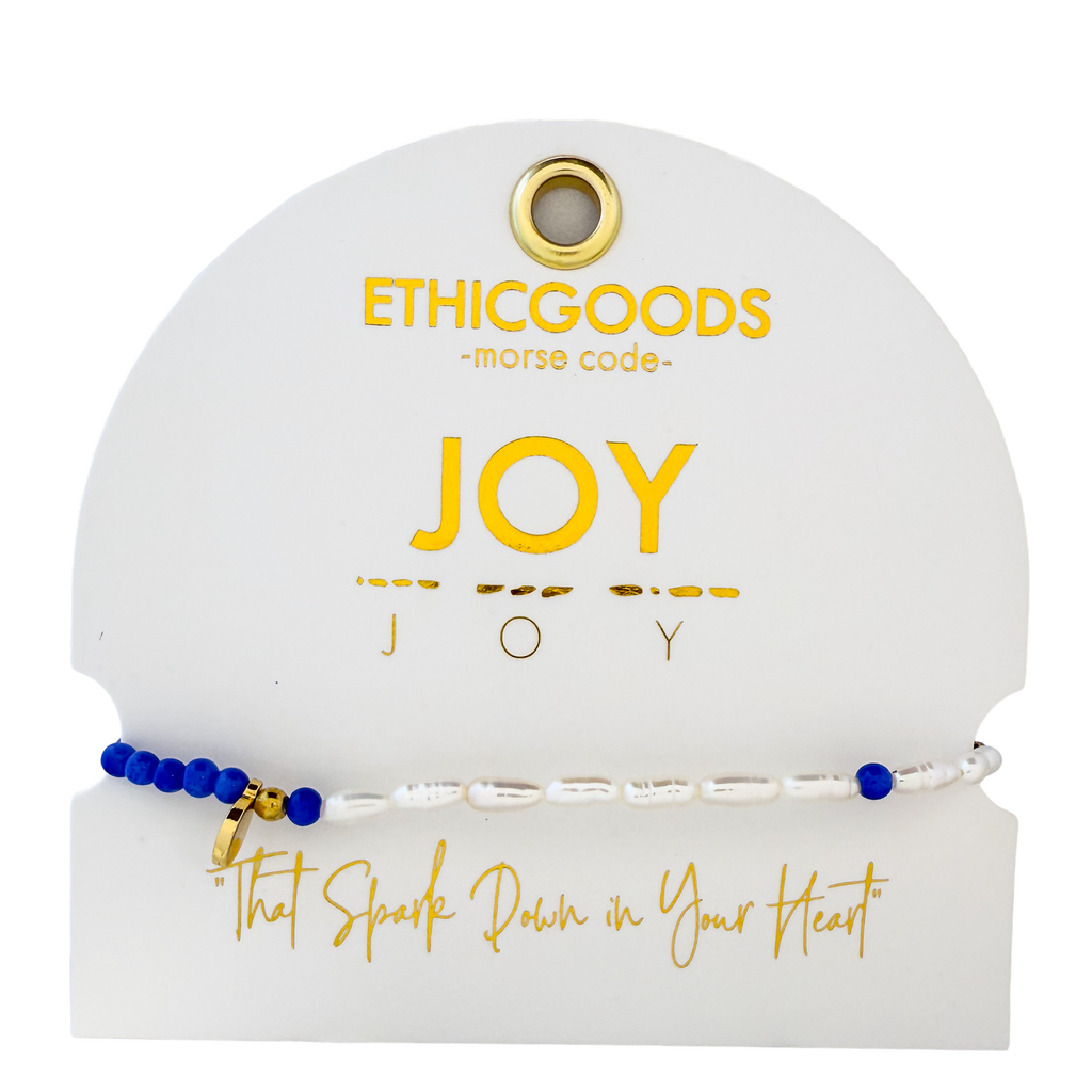 3mm Morse Code Pearl & Stone Beaded Bracelet | JOY