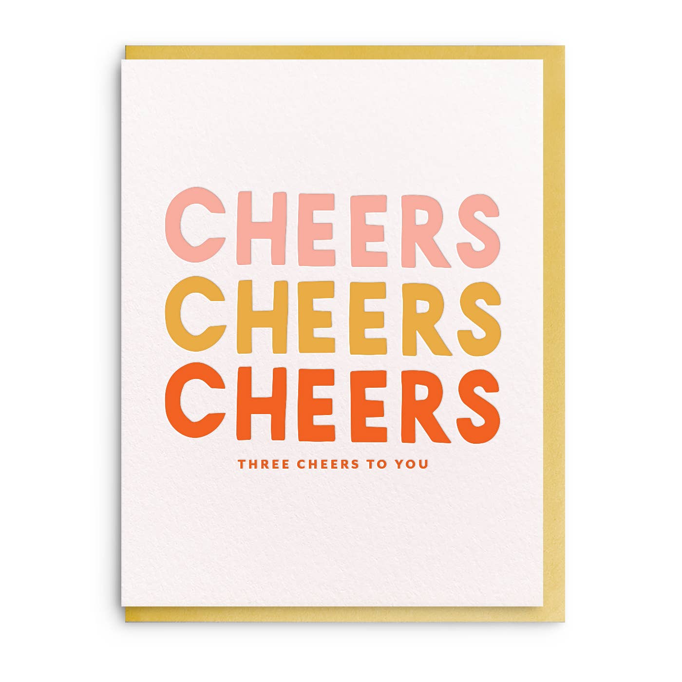 Three Cheers Letterpress Congratulations Card