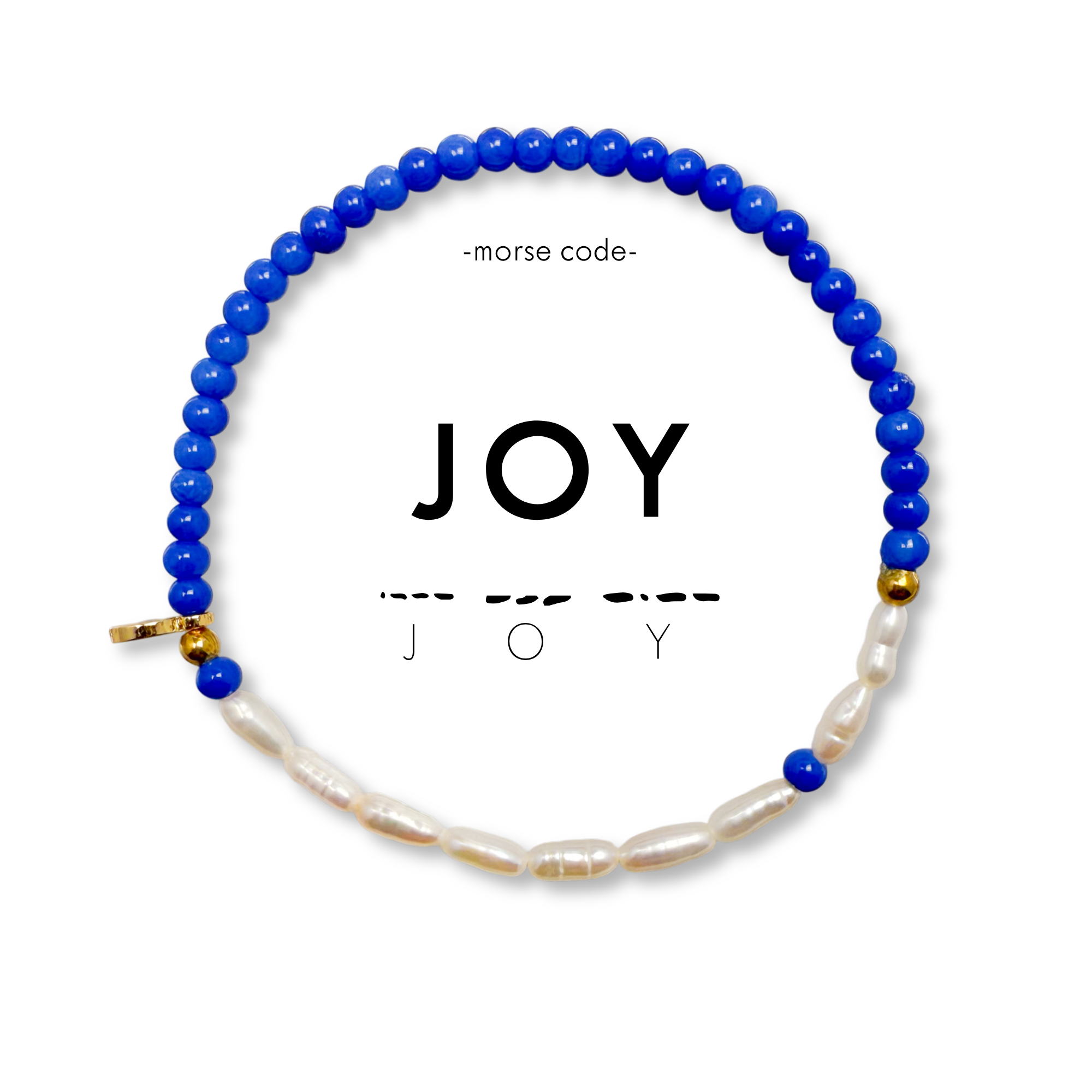 3mm Morse Code Pearl & Stone Beaded Bracelet | JOY