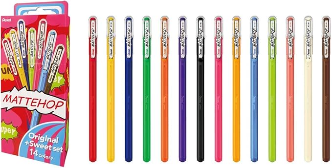 Pentel Mattehop Gel Pens Set – Hybrid Set (Original & Sweet)
