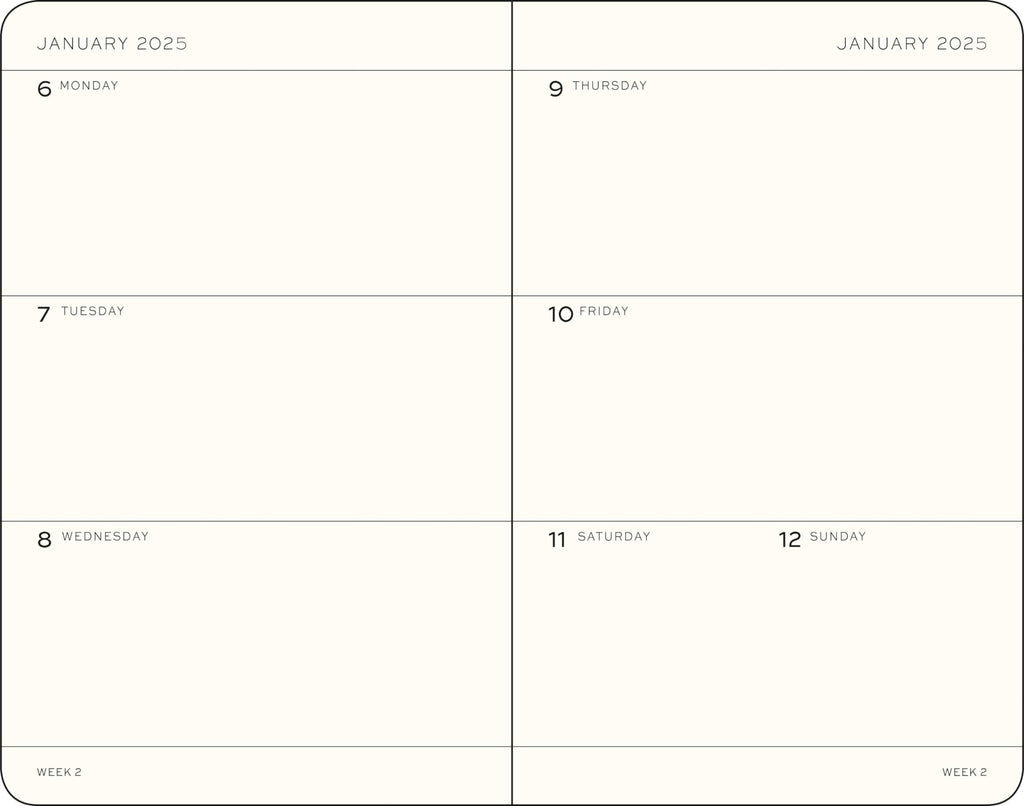 Leuchtturm1917 A7 Mini Weekly Planner 2026 - Dusty Rose