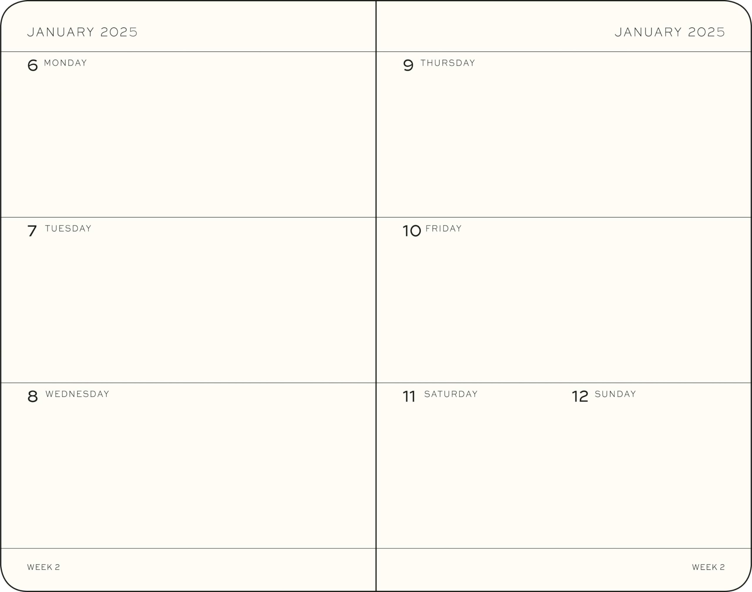 Leuchtturm1917 A7 Mini Weekly Planner 2026 - Dusty Rose