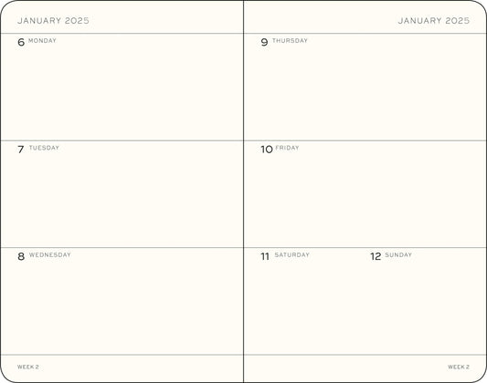 Leuchtturm1917 A7 Mini Weekly Planner 2026 - Black