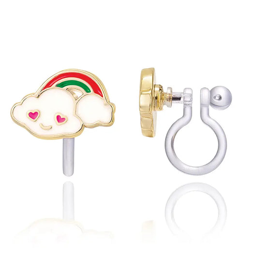Cloud Luvs Rainbow Cutie Clip-On Earrings