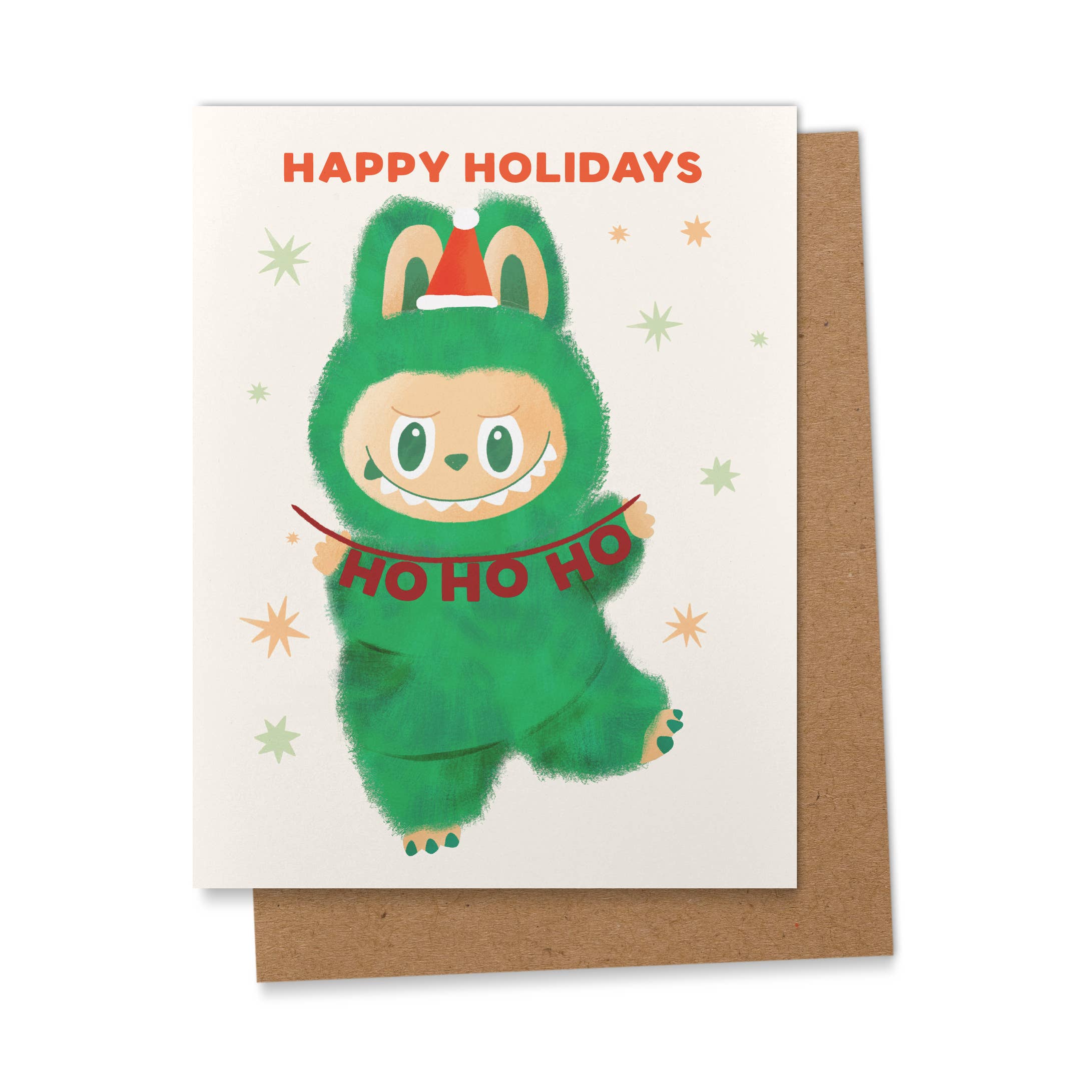 Labubu Ho Ho Ho Santa Christmas Greeting Card