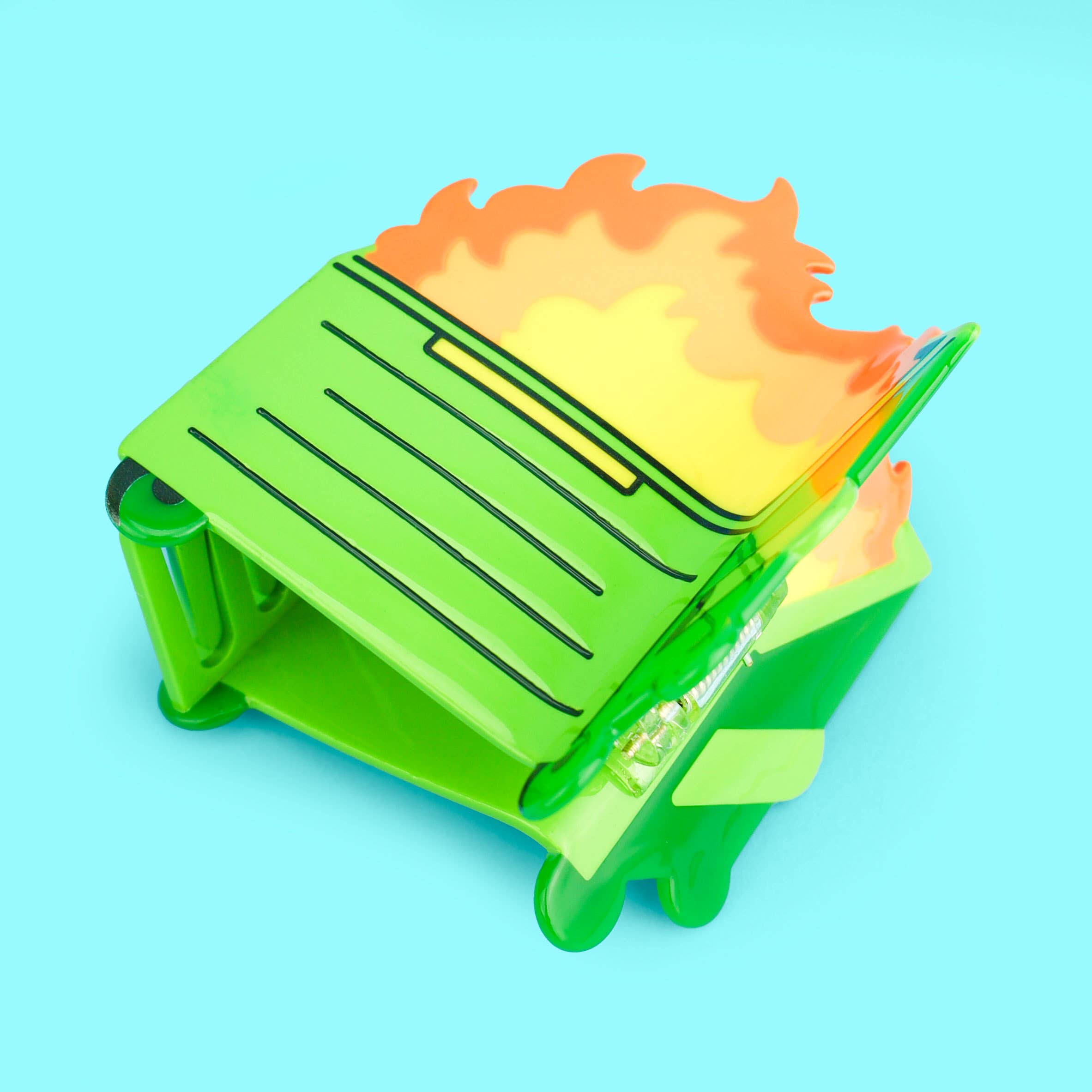Dumpster Fire, Hair Claw, Accessories, Funny, Hair Clip: Acetate
