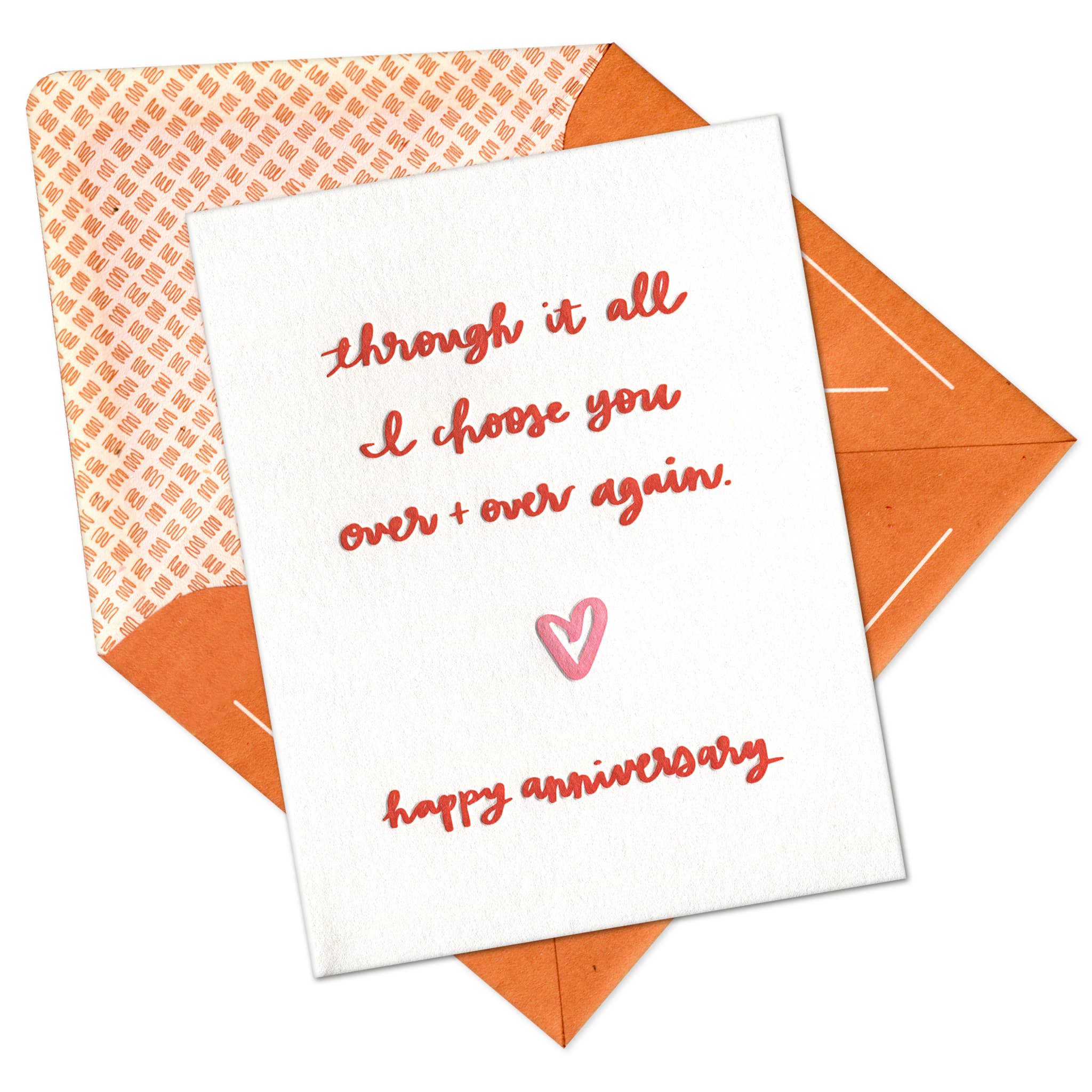 I Choose You Letterpress Anniversary Card for Couples