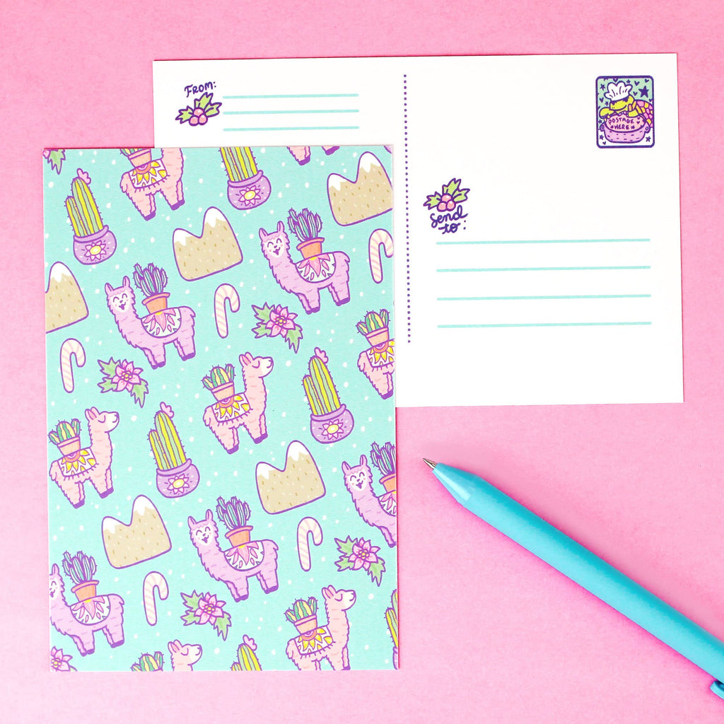 Cactus Llama Postcard
