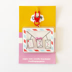 Pen Pal Envelope Confetti Shaker Keychain Bag Charm