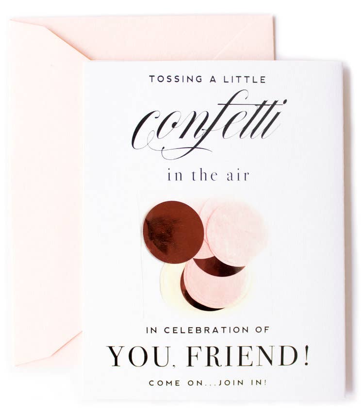 Tossing Confetti in the Air Celebration Card