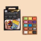 Mini Watercolor Pan - Metallic 15 Color Palette