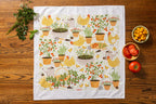 Garden Chickens Tea Towel
