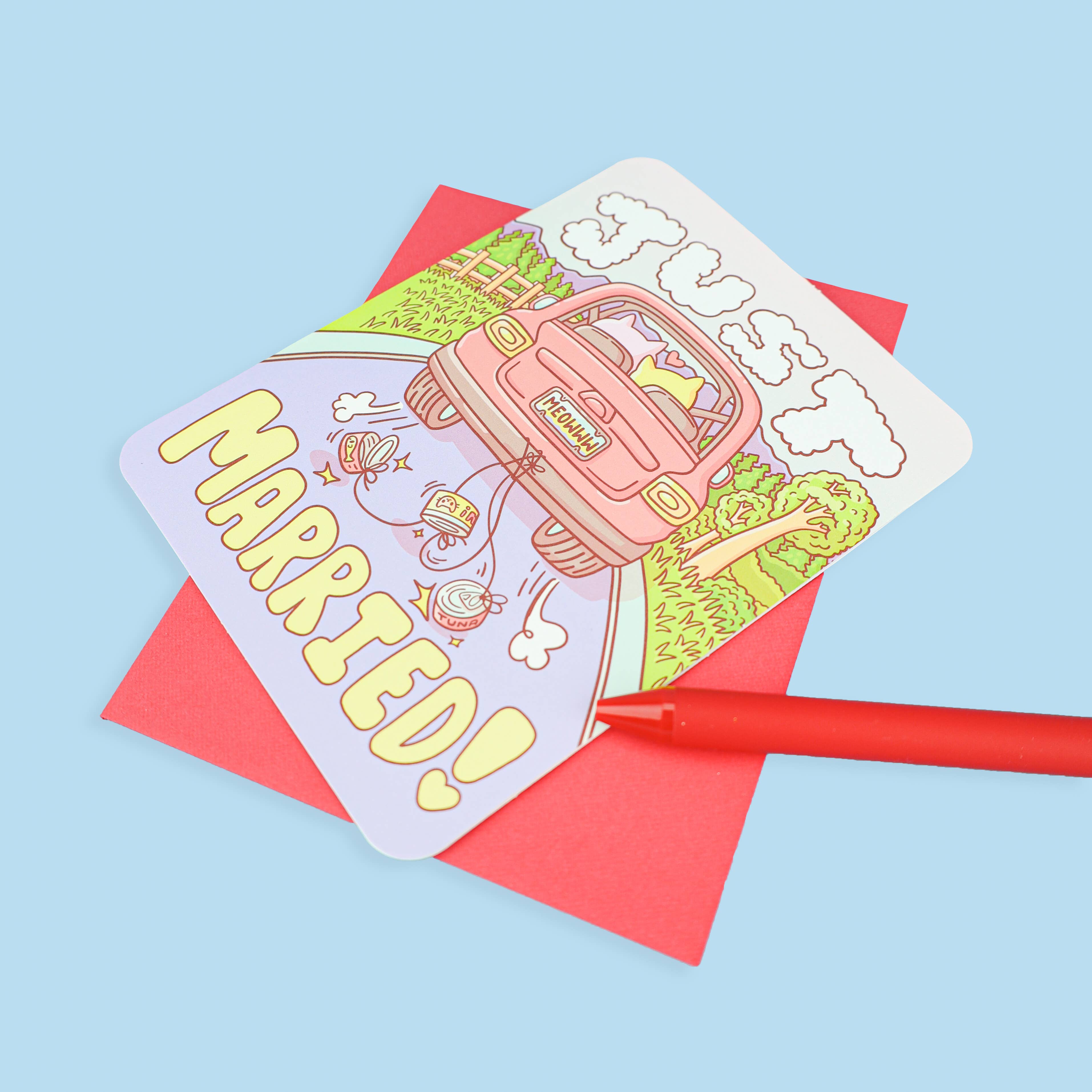 Just Married Cats Card