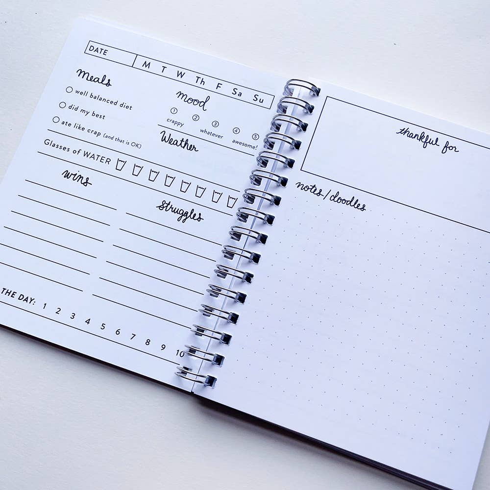 Pocket Tracker Habit Tracker Spiral Notebook: Tree Print