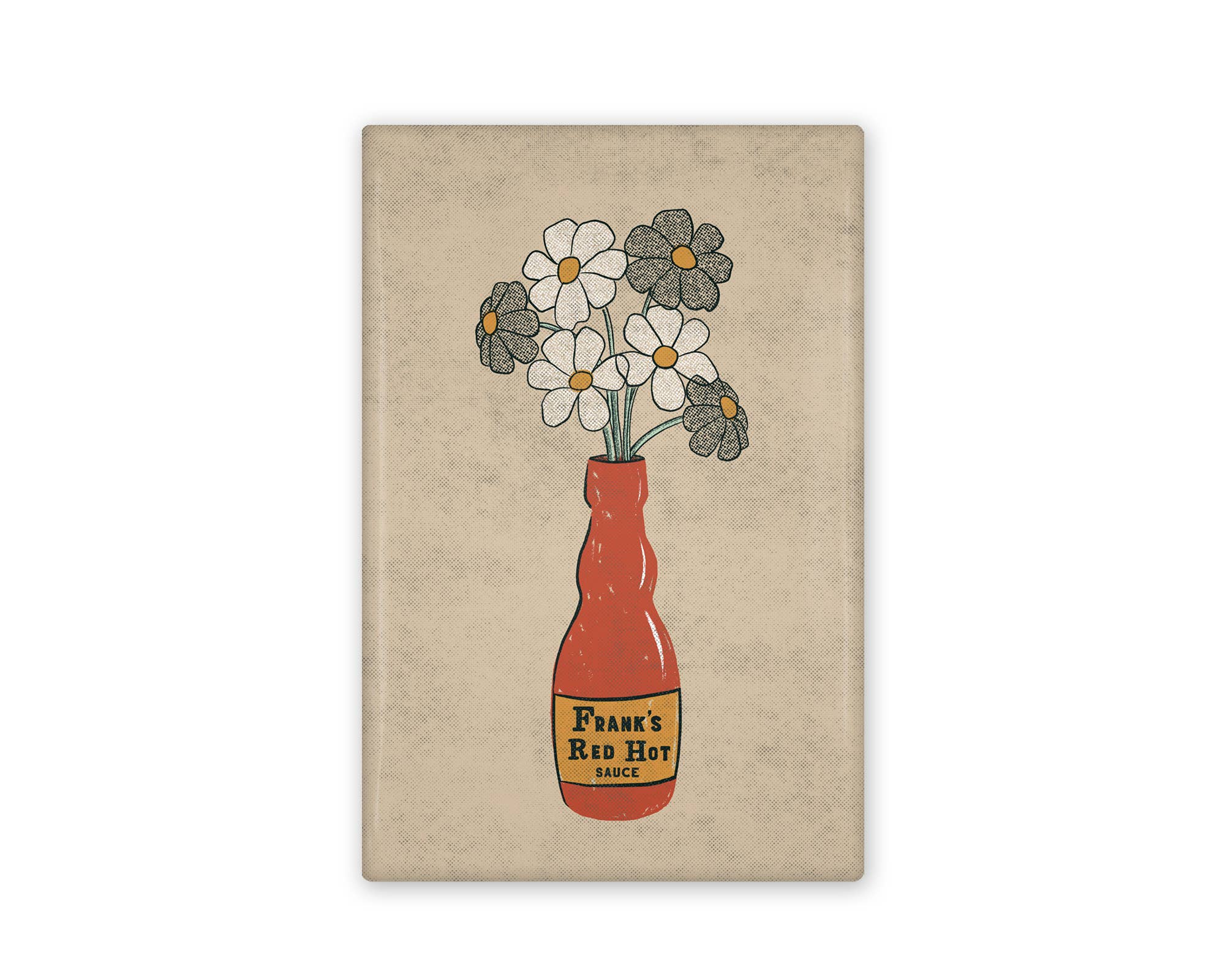 Hot Sauce Vase with Flowers Illustrated Magnet