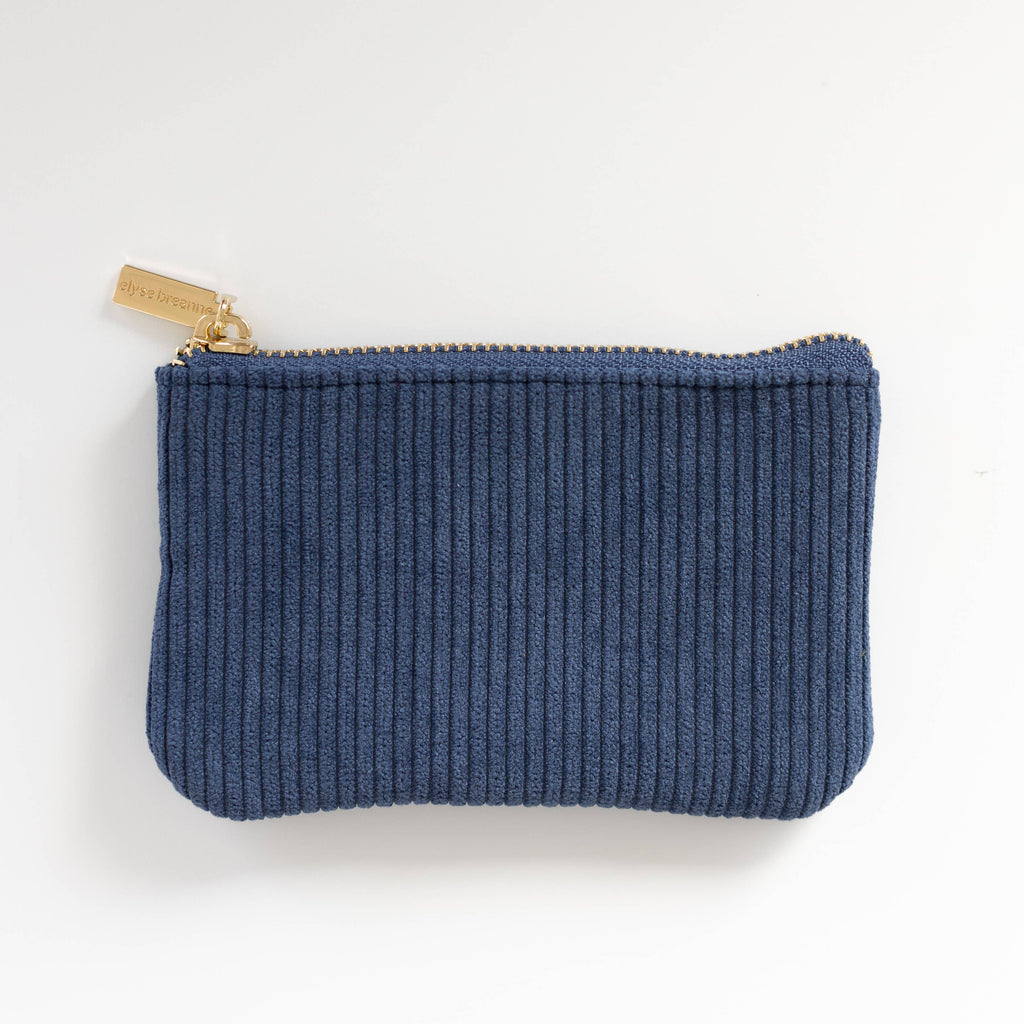 Navy Corduroy Coin Pouch