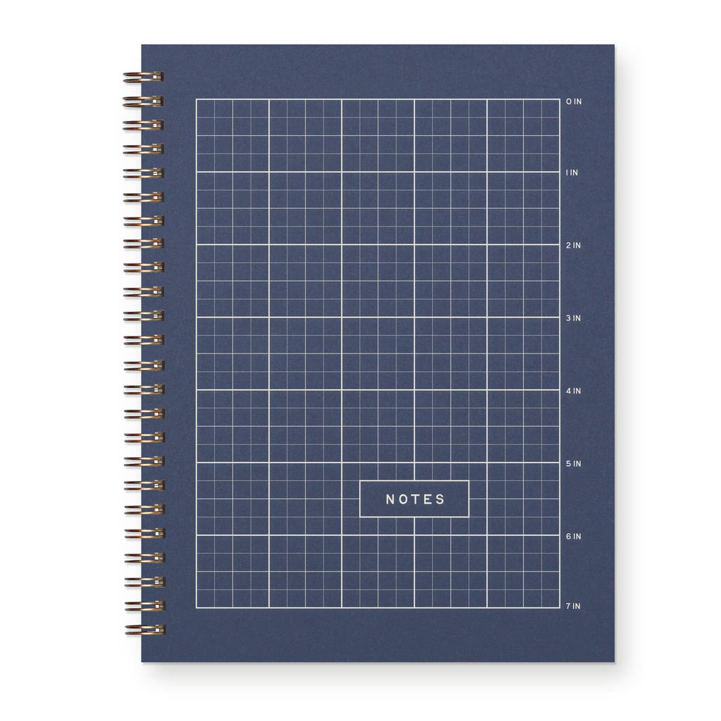 Ruler Grid Notes Journal : Lined Notebook : Deep Blue