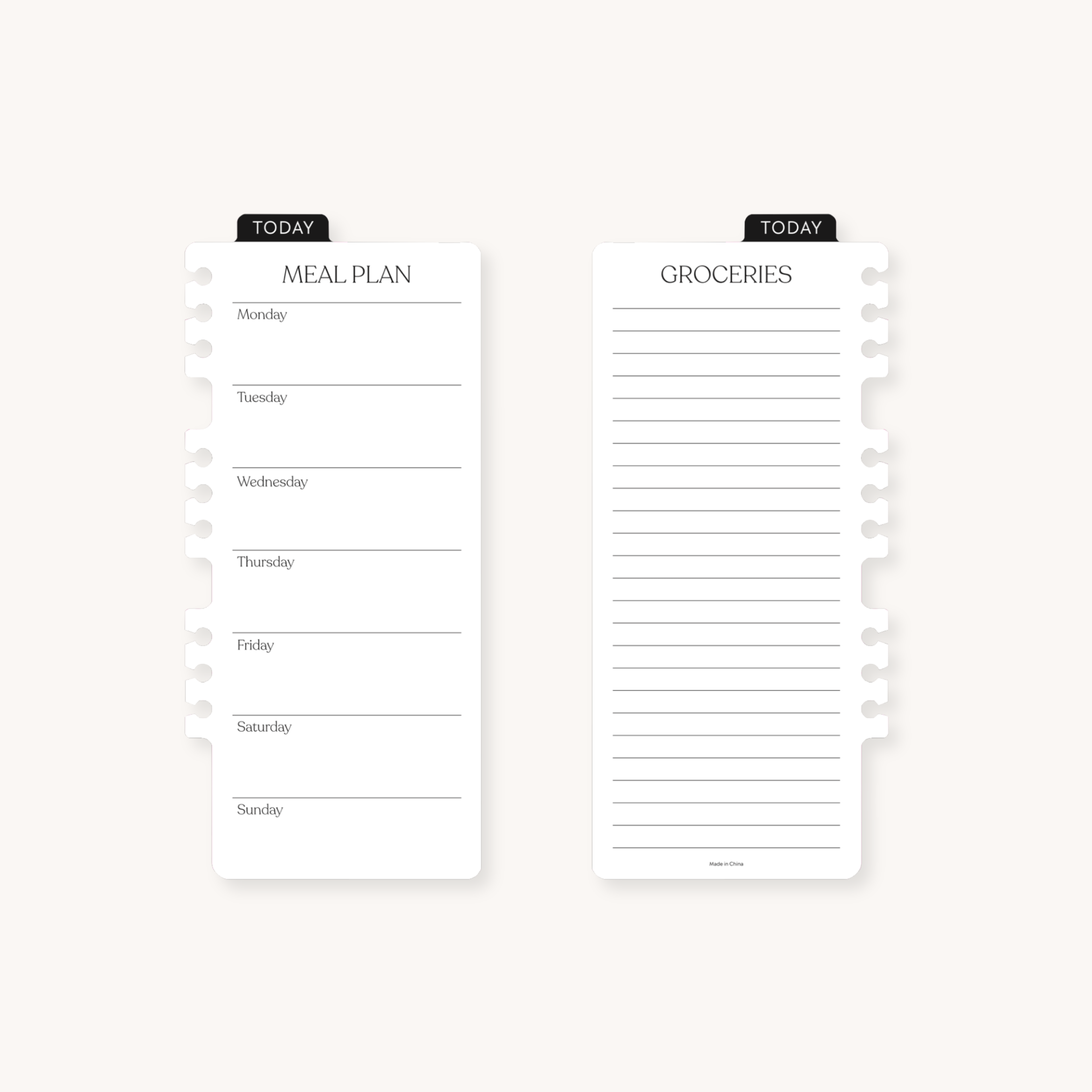 Dry Erase Meal Planner Dashboard