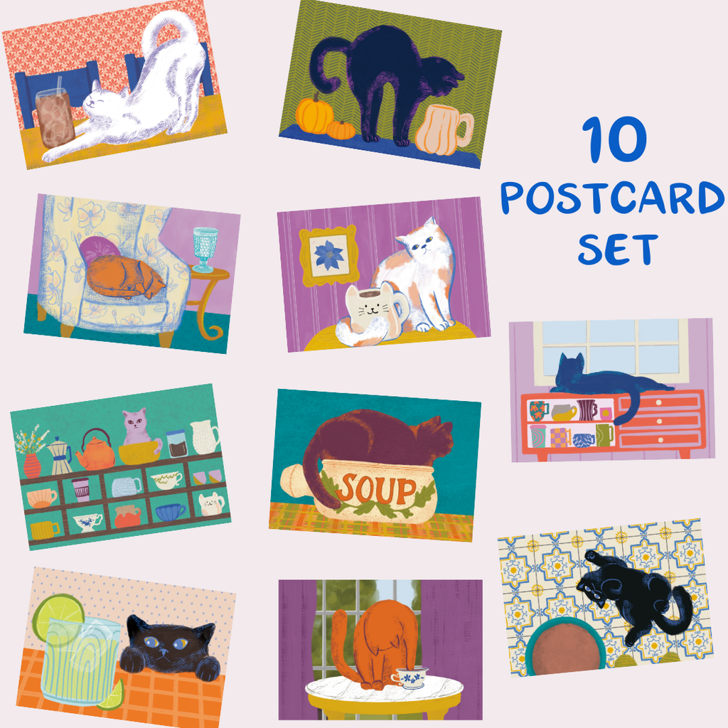 Cats & Cups Postcard Pack