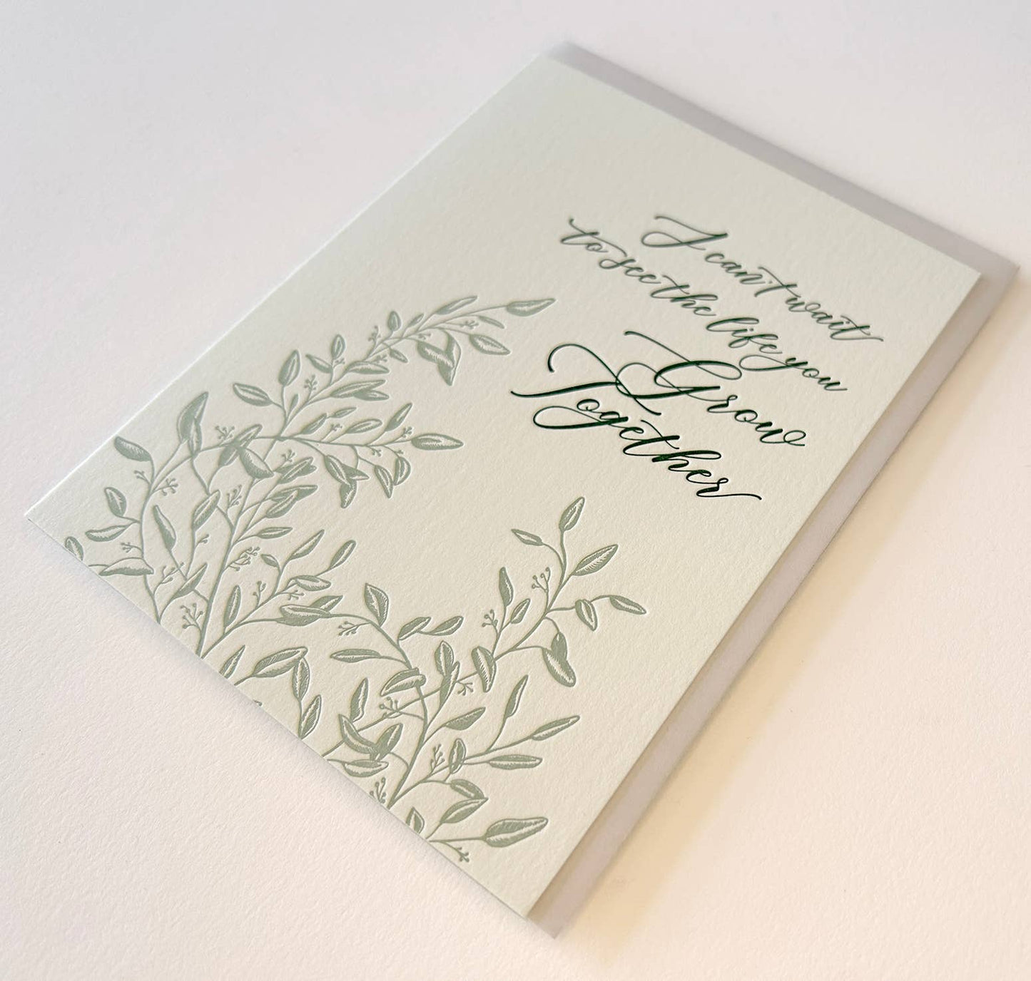 Can't Wait to See Life You Grow Together Letterpress Card