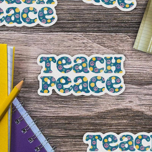 Teach Peace Blue Sticker