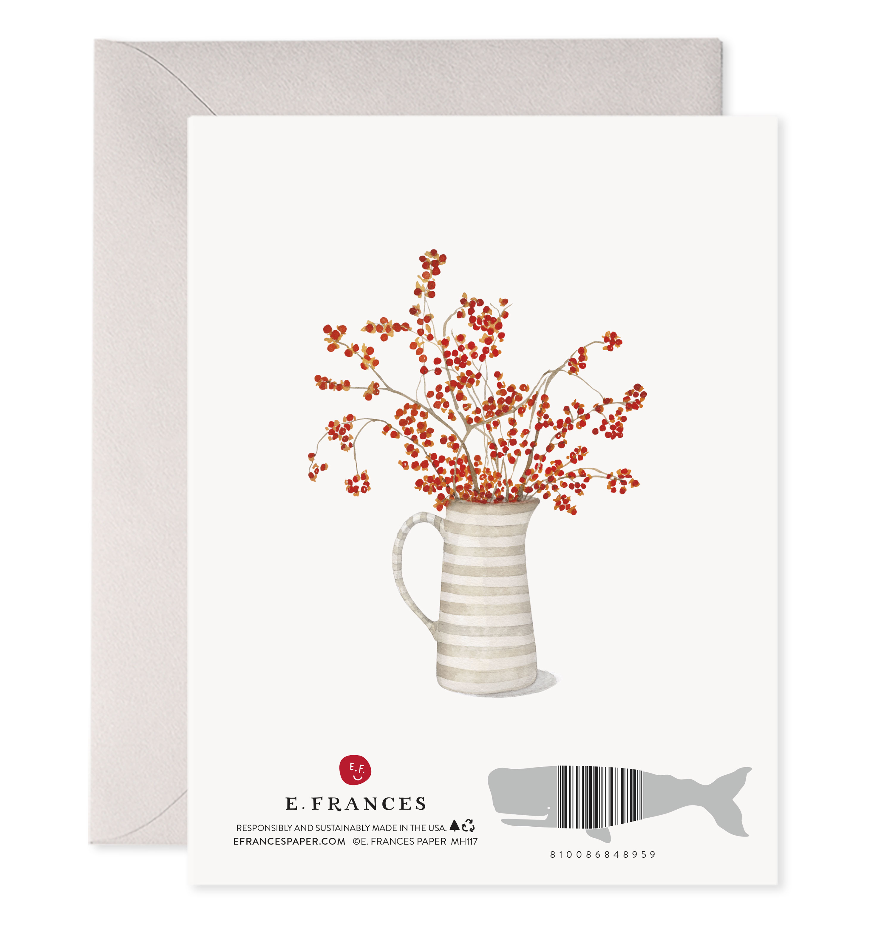 Autumn Berry Wreath Thanksgiving Card