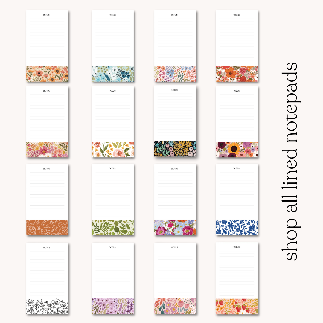 Porcelain Floral Lined Notepad
