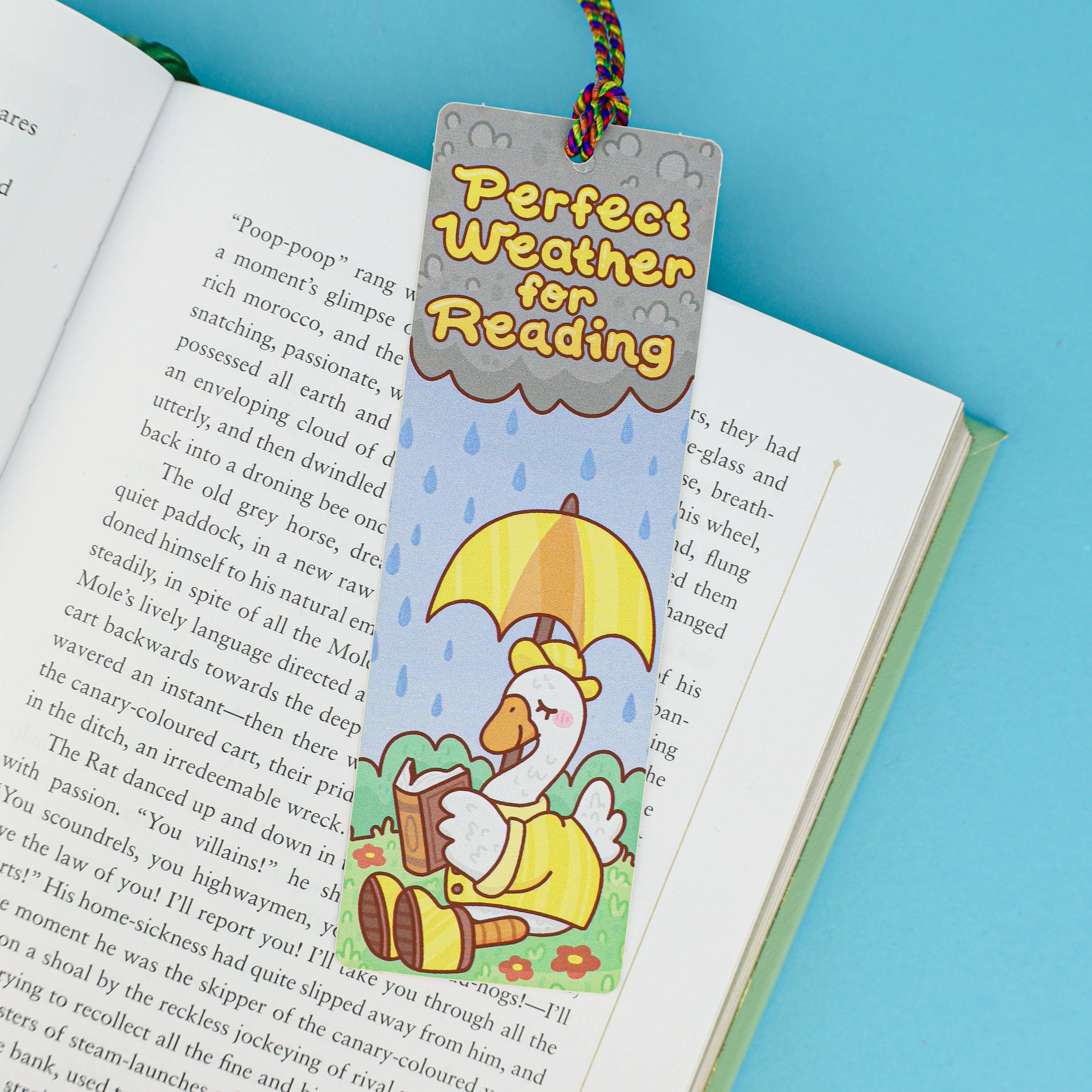 Rainy Reading Goose Bookmark