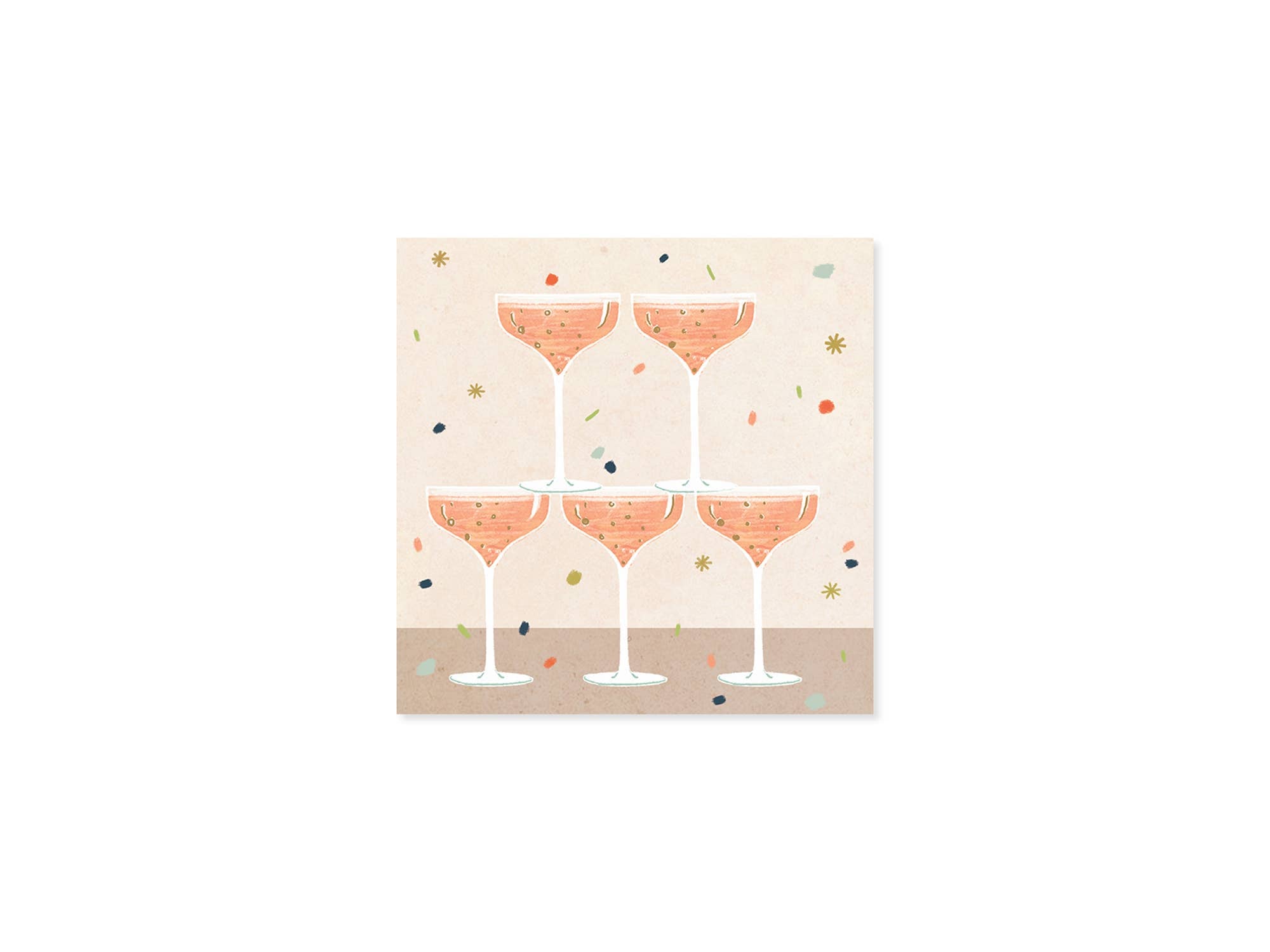 Mini Pop-up Card with Champagne Bottle & Glasses- Cheers!