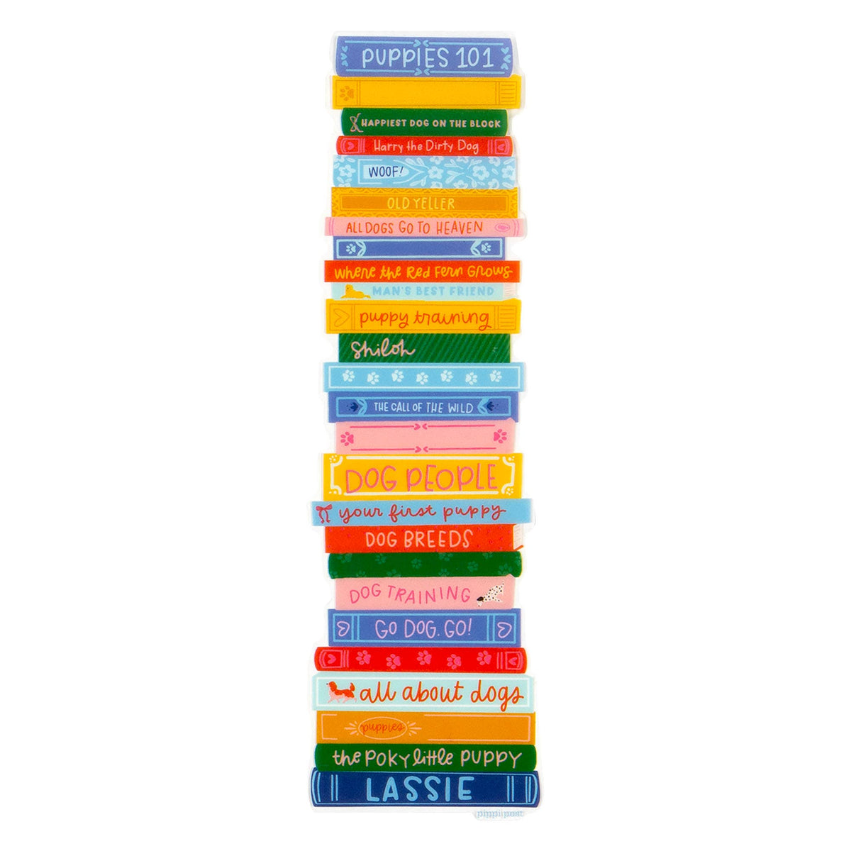 Dog Book Stack Transparent Bookmark