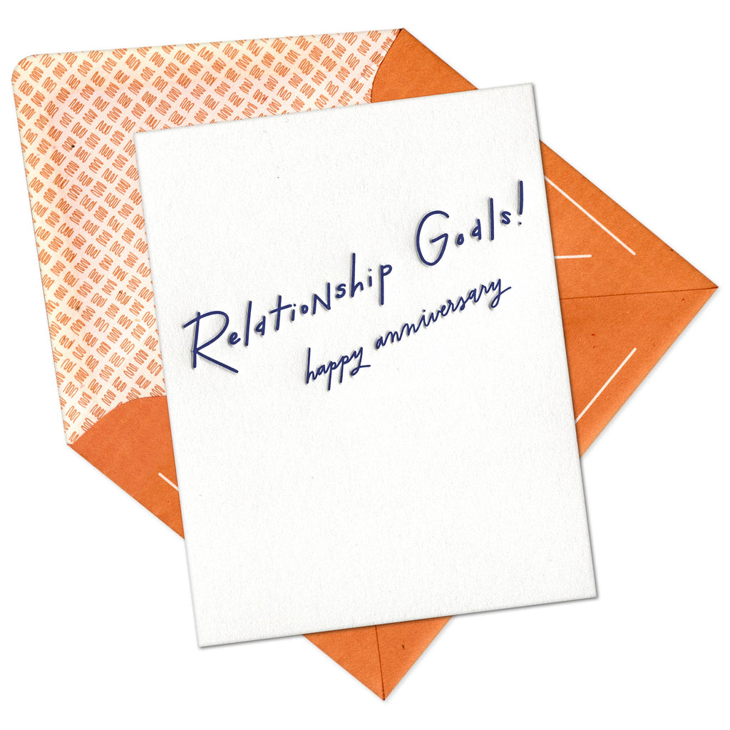 Relationship Goals Modern Anniversary Letterpress Card
