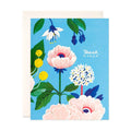 Blue Floral Thank You Greeting Card