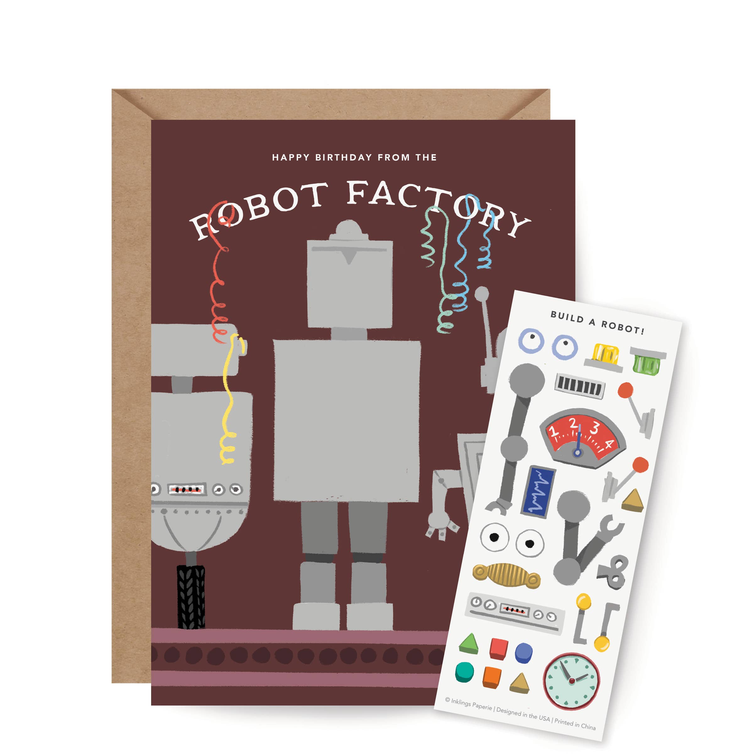 Sticker Scene Card - Robot Factory