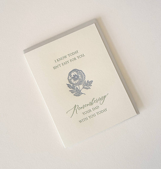 Remembering Your Dad With You Today Letterpress Card