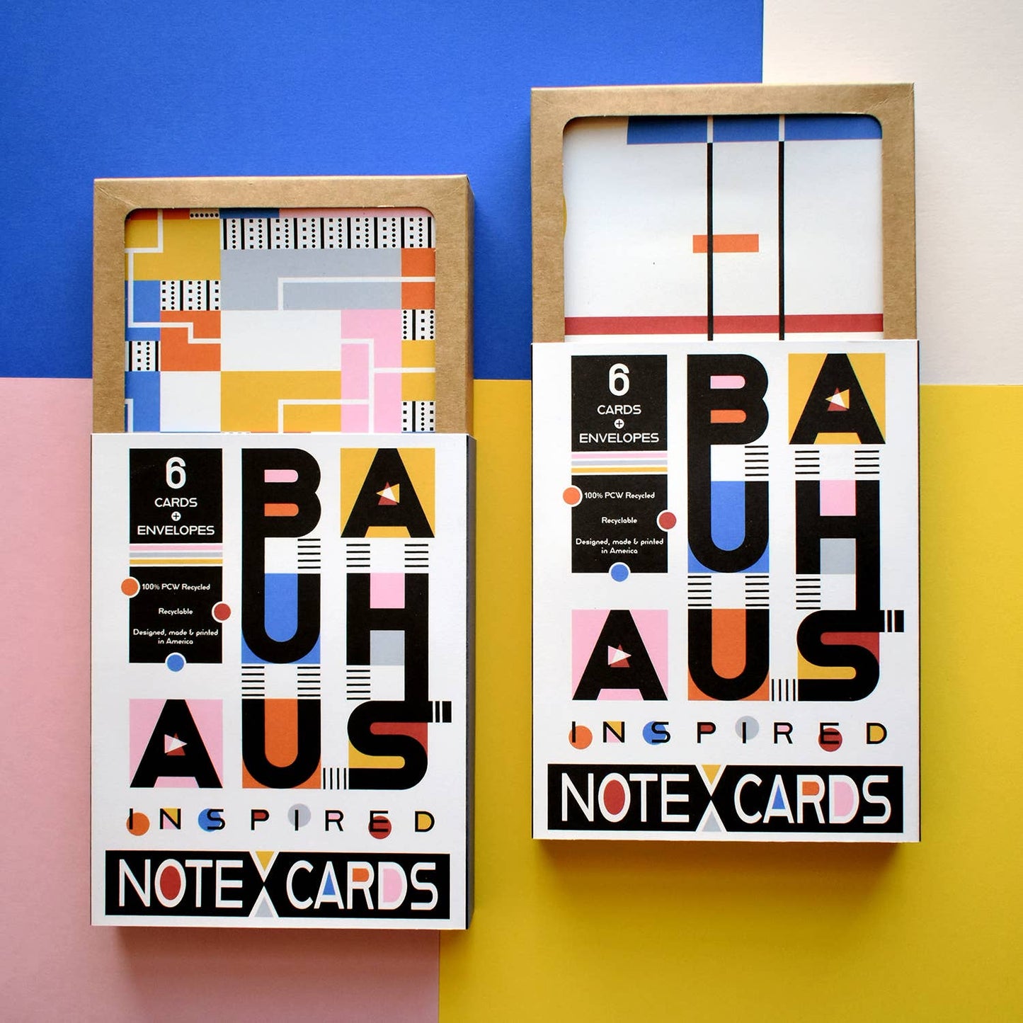 Bauhaus Inspired Note Card Set of 6