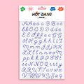 Blue Embroidery Alphabet Sheet Set